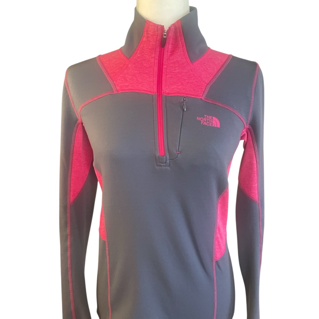 North Face Charcoal & Pink Half-Zip Pullover